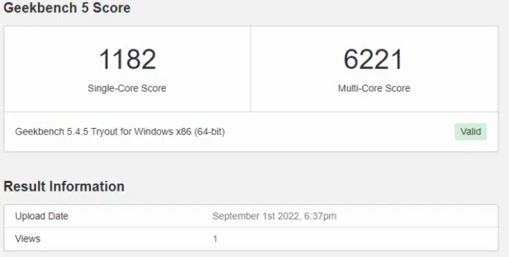 Geekbench 5 Score