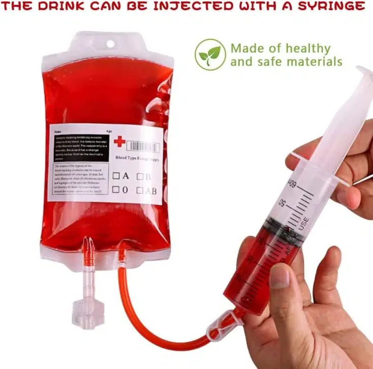 KITRDOOR Halloween Blutbeutel - 10 Stück Mit Zubehör Für Gruselige Partys