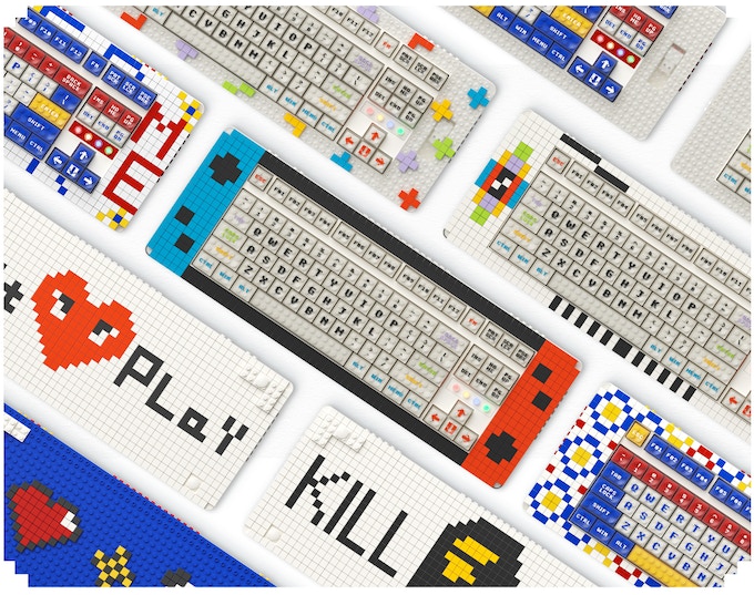 Mechanische Tastatur mit Klemmbausteinen Pixel 1