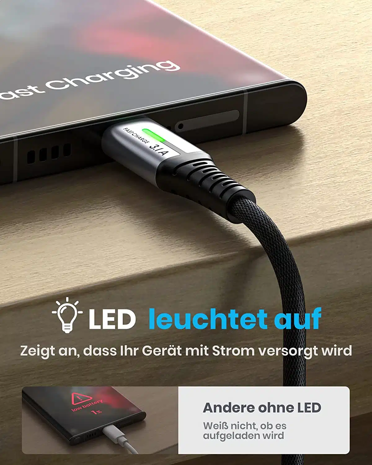 INIU SchnellladekabelLED