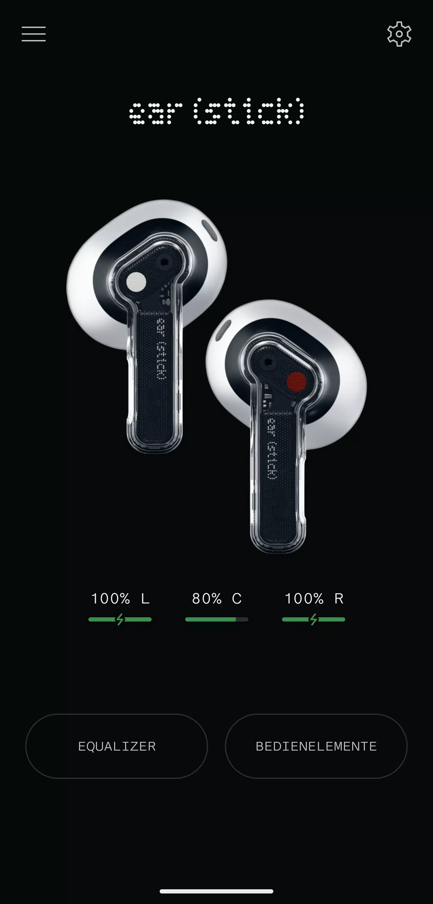 Nothing earstick Kopfhoerer App Startseite