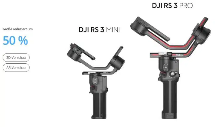 DJIRS3 Mini Vergleich Groesse