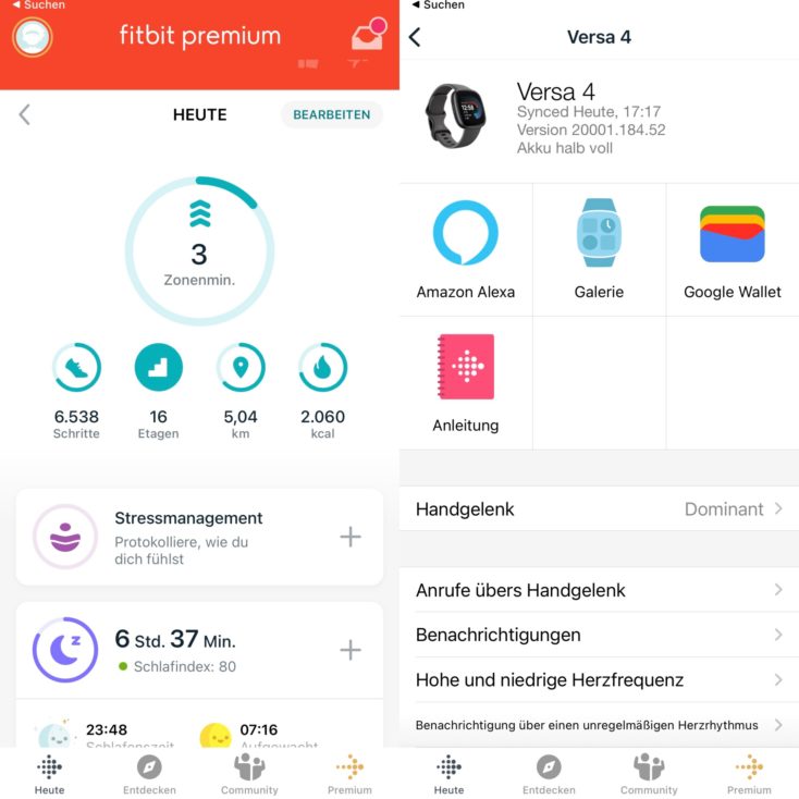 Fitbit Versa 4 Fitbit App