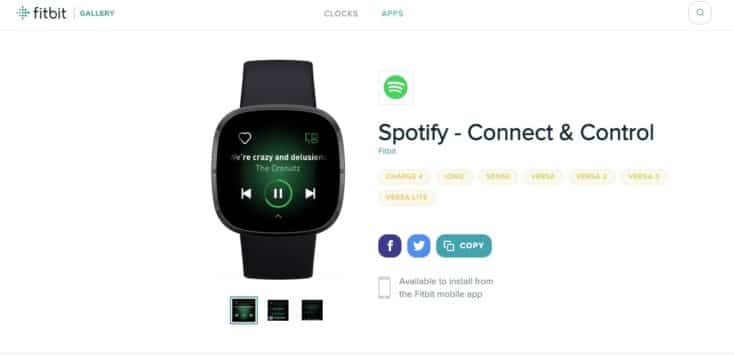 Fitbit Versa 4 Spotify App