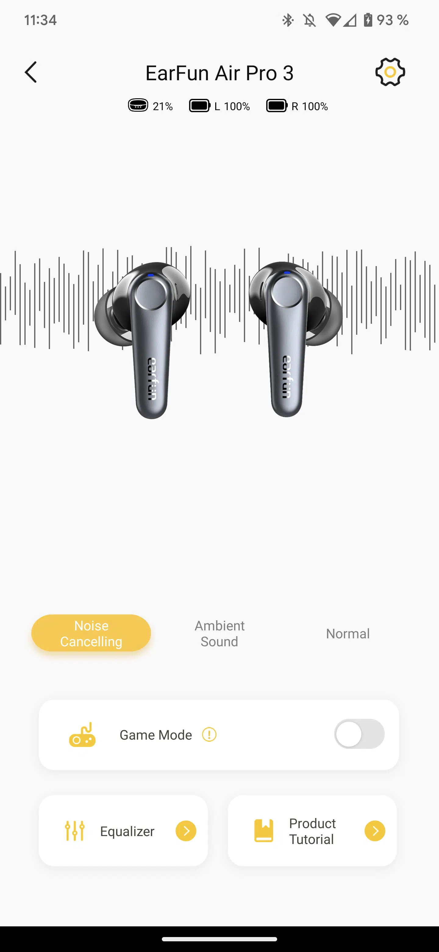 Earfun Air Pro 3 App Uebersicht