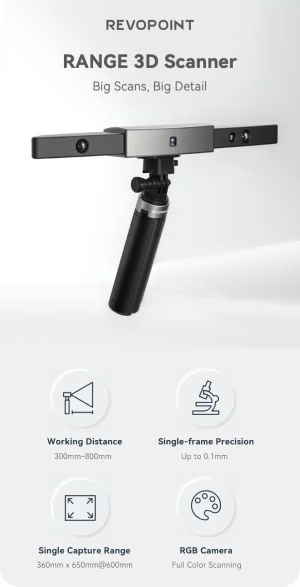 Revopoint Range Großer 3DScanner für große Projekte bei Kickstarter