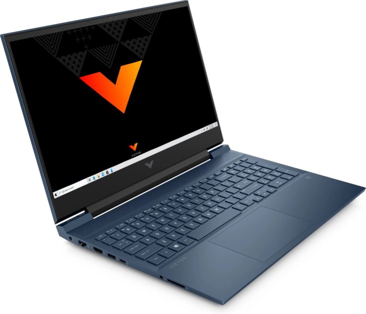 HP Victus 16 E0377NG aufgeklappt mit Tastatur