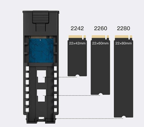 Inateck NVMe SSD-Gehäuse Maße