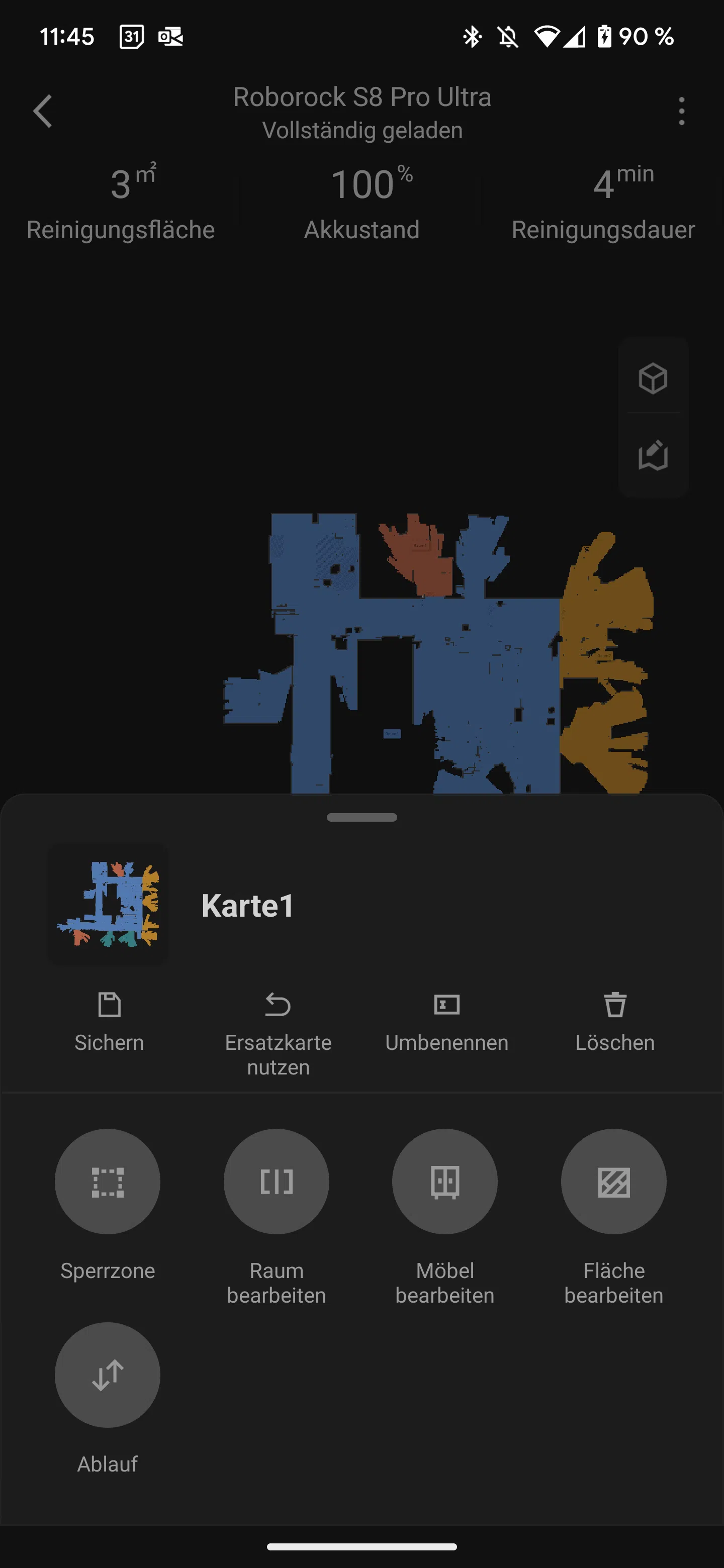 Roborock S8 Pro Ultra Karteneinstellungen