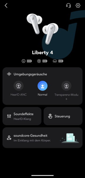 Soundcore Liberty 4 In-Ears App Übersicht