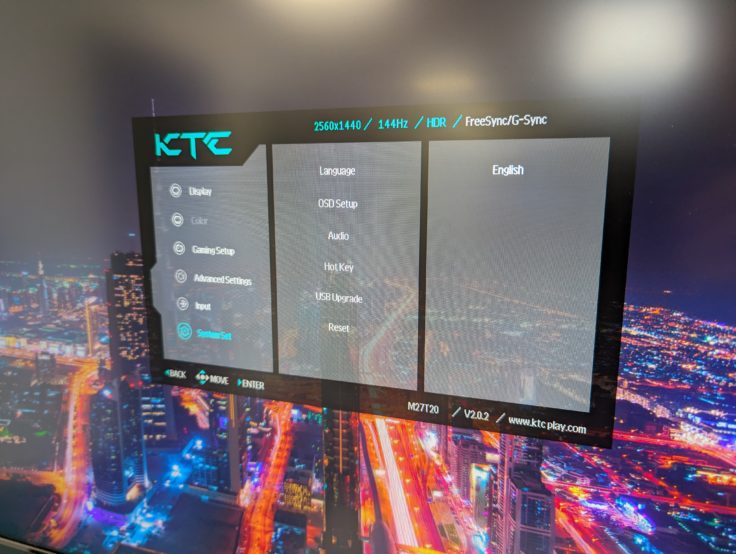 KTC M27T20 Monitor Bildschirmmenü Sprache