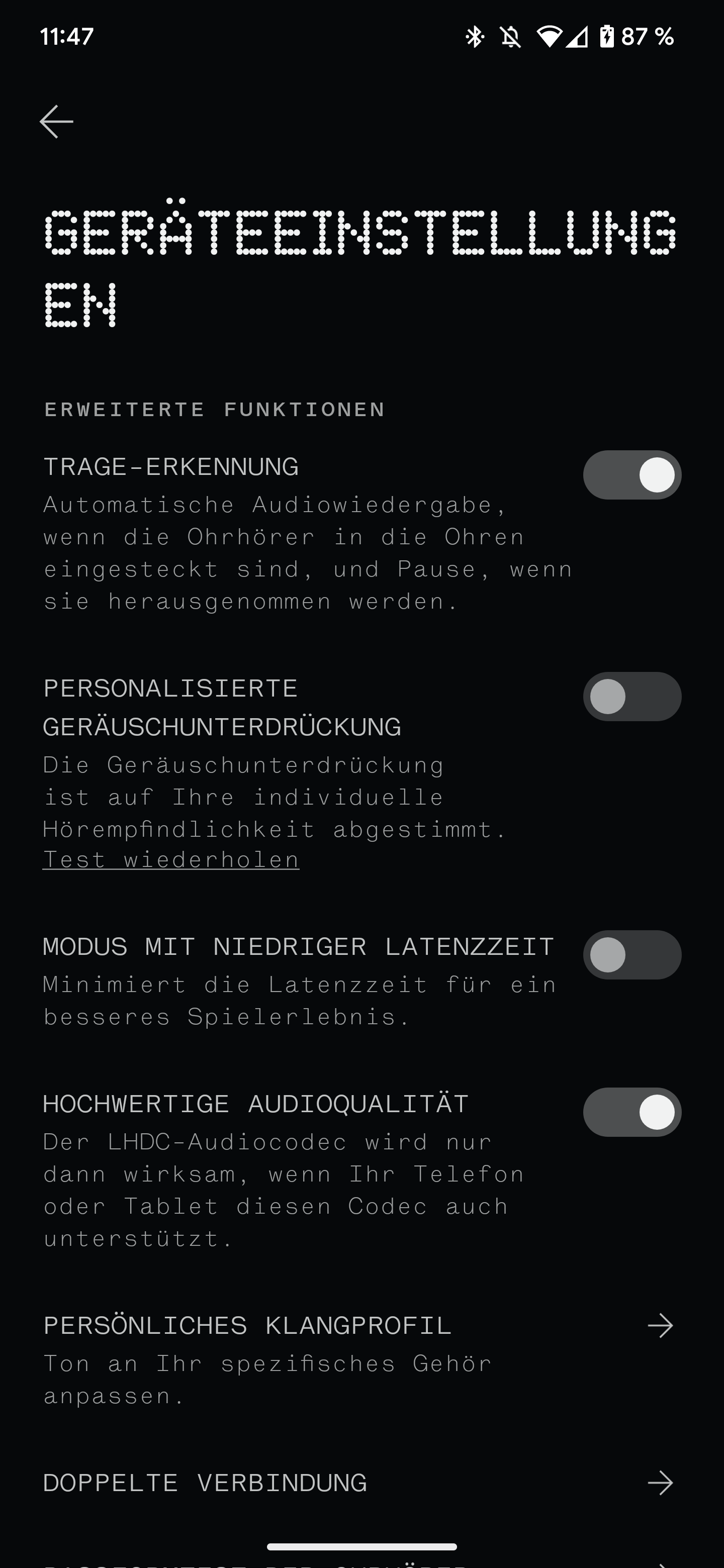 Nothing Ear2 Einstellungen Nothing Ear2 Einstellungen
