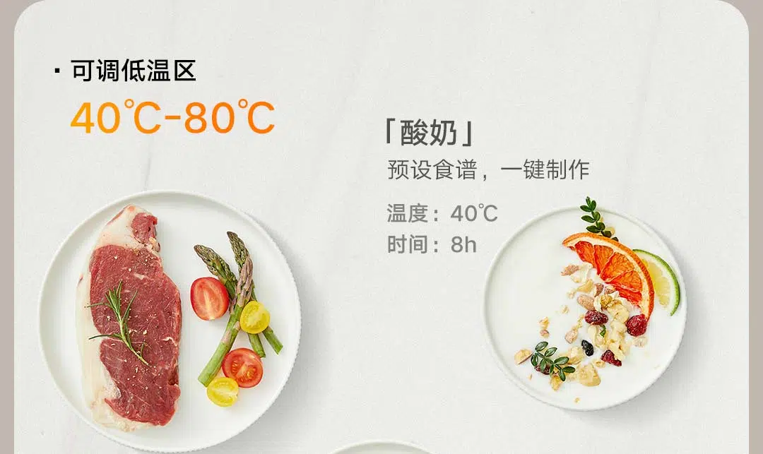 Xiaomi Smart Air Fryer 4.5L Temperaturen niedrig