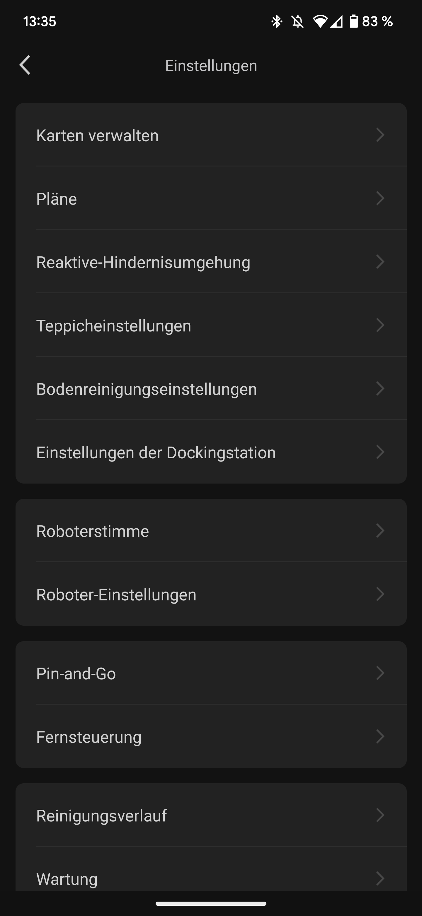 Roborock S7 Max Ultra  Einstellungen
