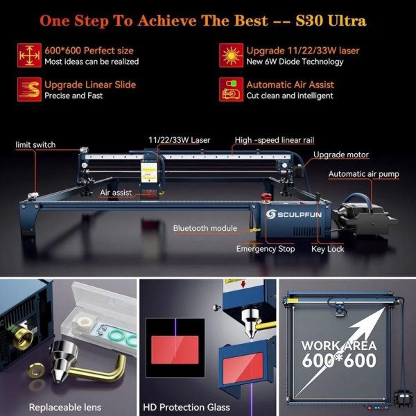 SCULPFUN S30 Ultra  Laser Engraver Cutter Details