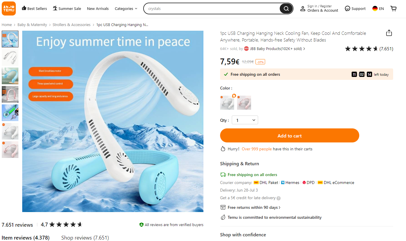 Temu Angebot