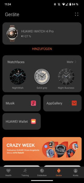 Huawei Watch 4 Pro App Übersicht