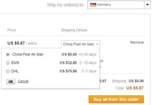 aliexpress shipping