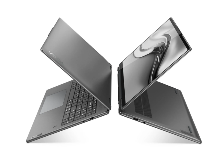 Lenovo Yoga 7i Notebook nebeneinander beide Seite