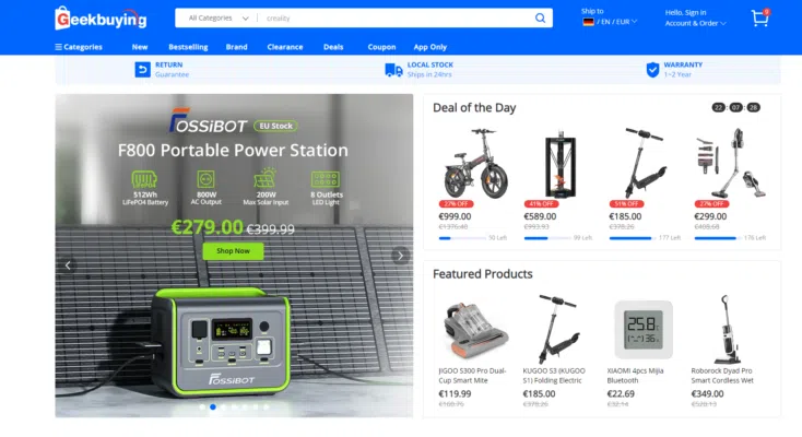 Geekbuying Startseite