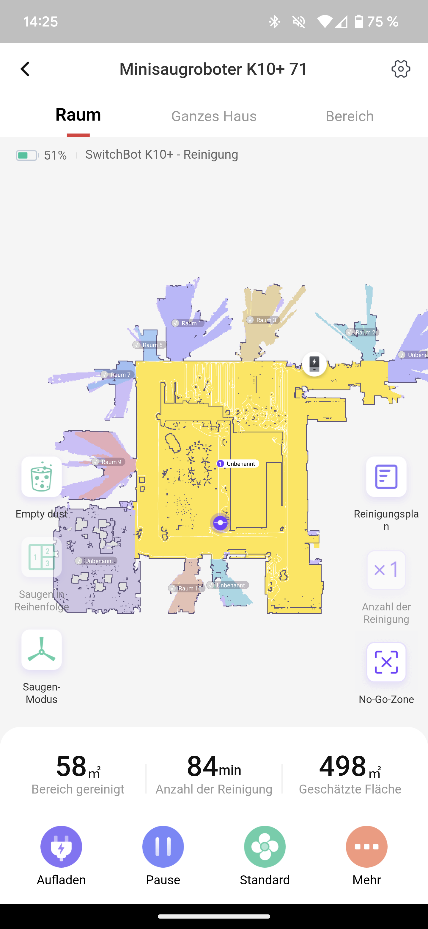 Switchbot K10 App UEbersicht