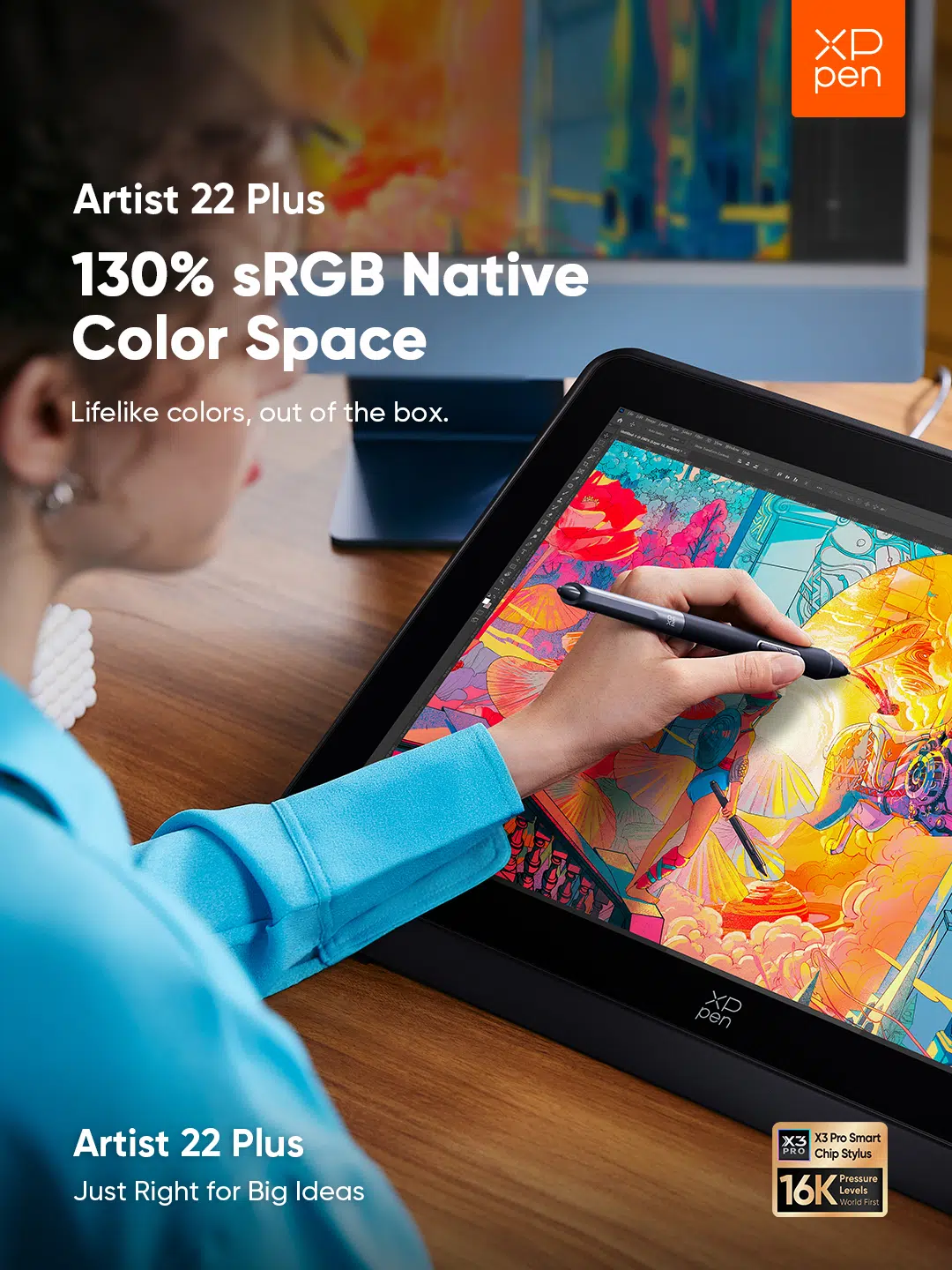 XPPen Artist 22 Plus 130 sRGB