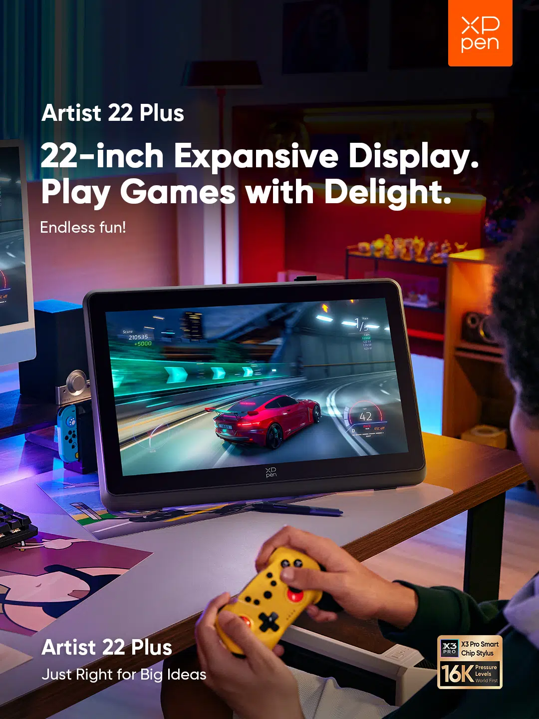 XPPen Artist 22 Plus Display Gaming