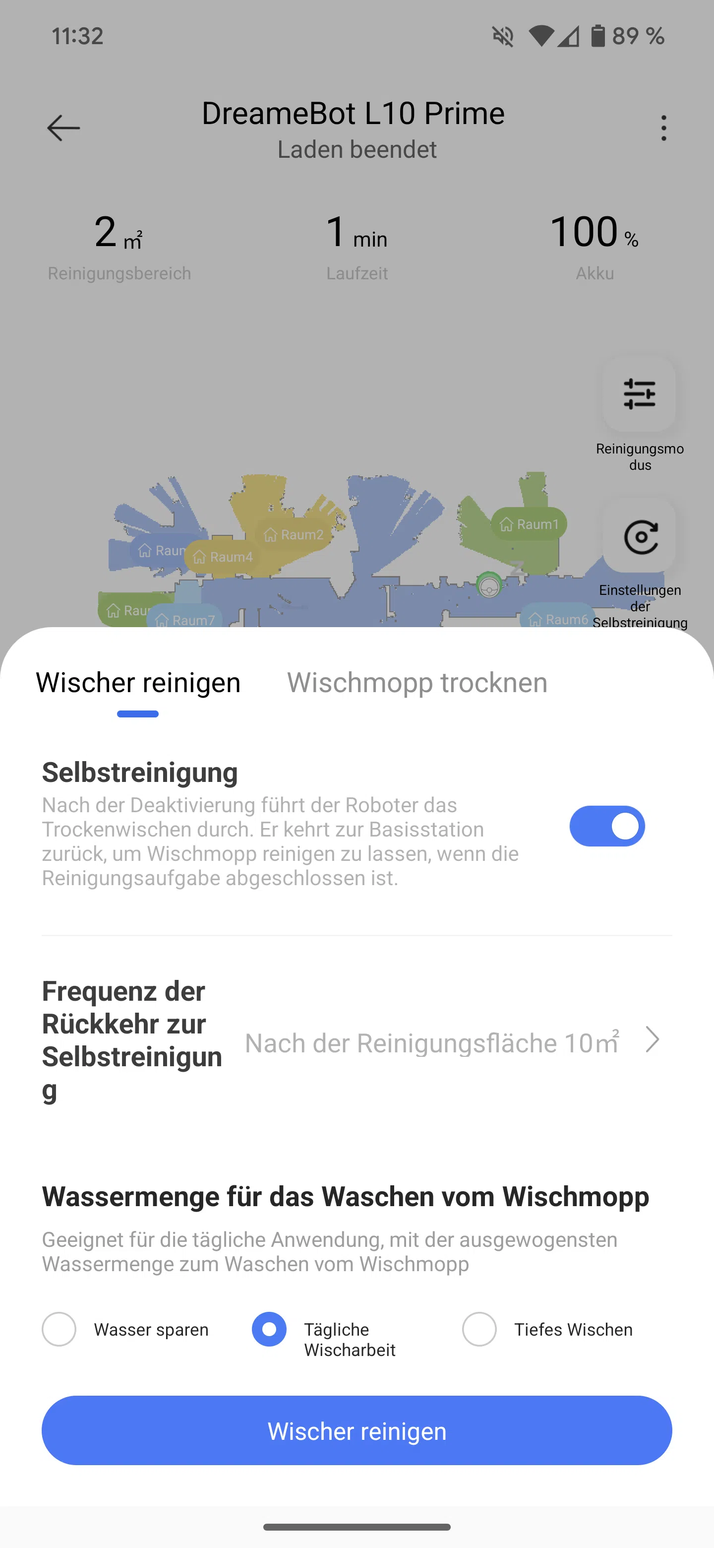 Dreame L10 Prime  Selbstreinigung
