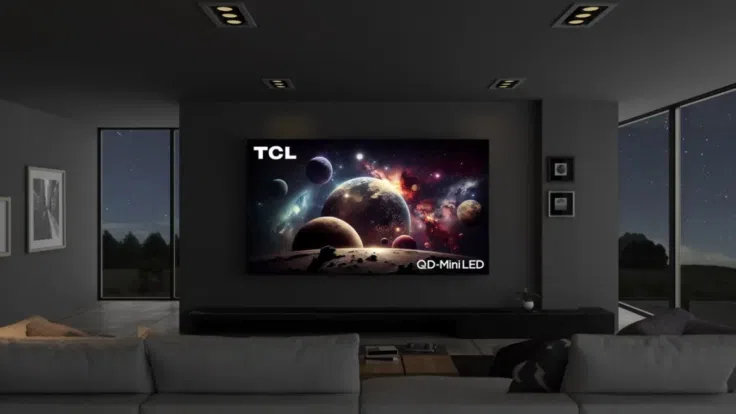 TCL 115QM89 im Wohnzimmer