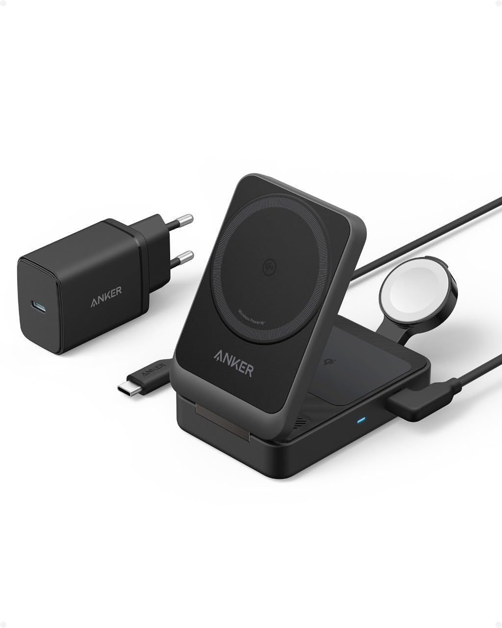 Anker MagGo 3-in-1 Ladestation in schwarz ohne Geraete
