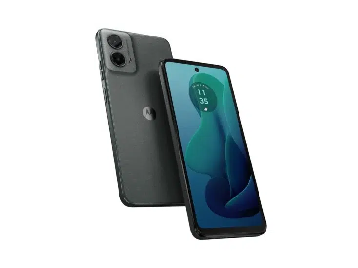 Motorola Moto G 5G in gruen, Vorderseite und Rueckseite