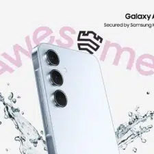 Samsung Galaxy A 55 Rueckseite mit Slogan: Awesome