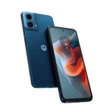 Motorola g34 5G in blau, Vorderseite und Rueckseite