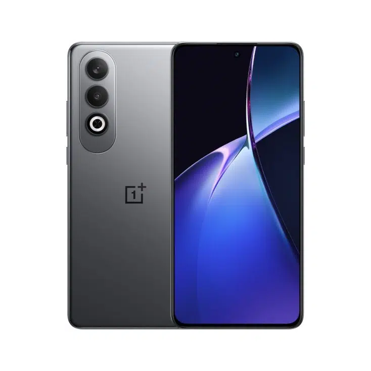 OnePlus Nord CE 4 in schwarz, Vorderseite und Rueckseite