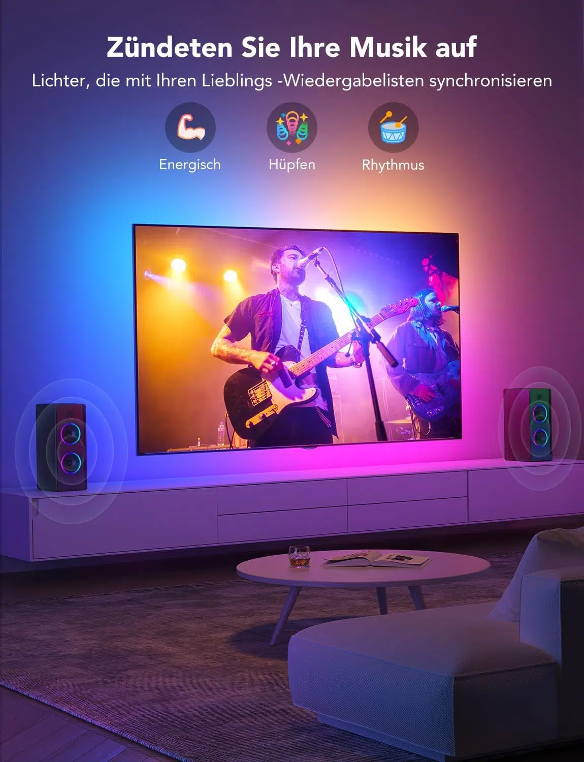 Govee RGBIC TV Hintergrundbeleuchtung Musik Sync