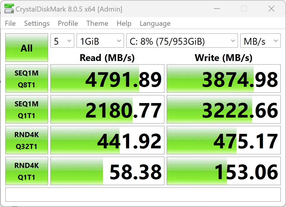 Minisforum V3 Crystaldiskmark