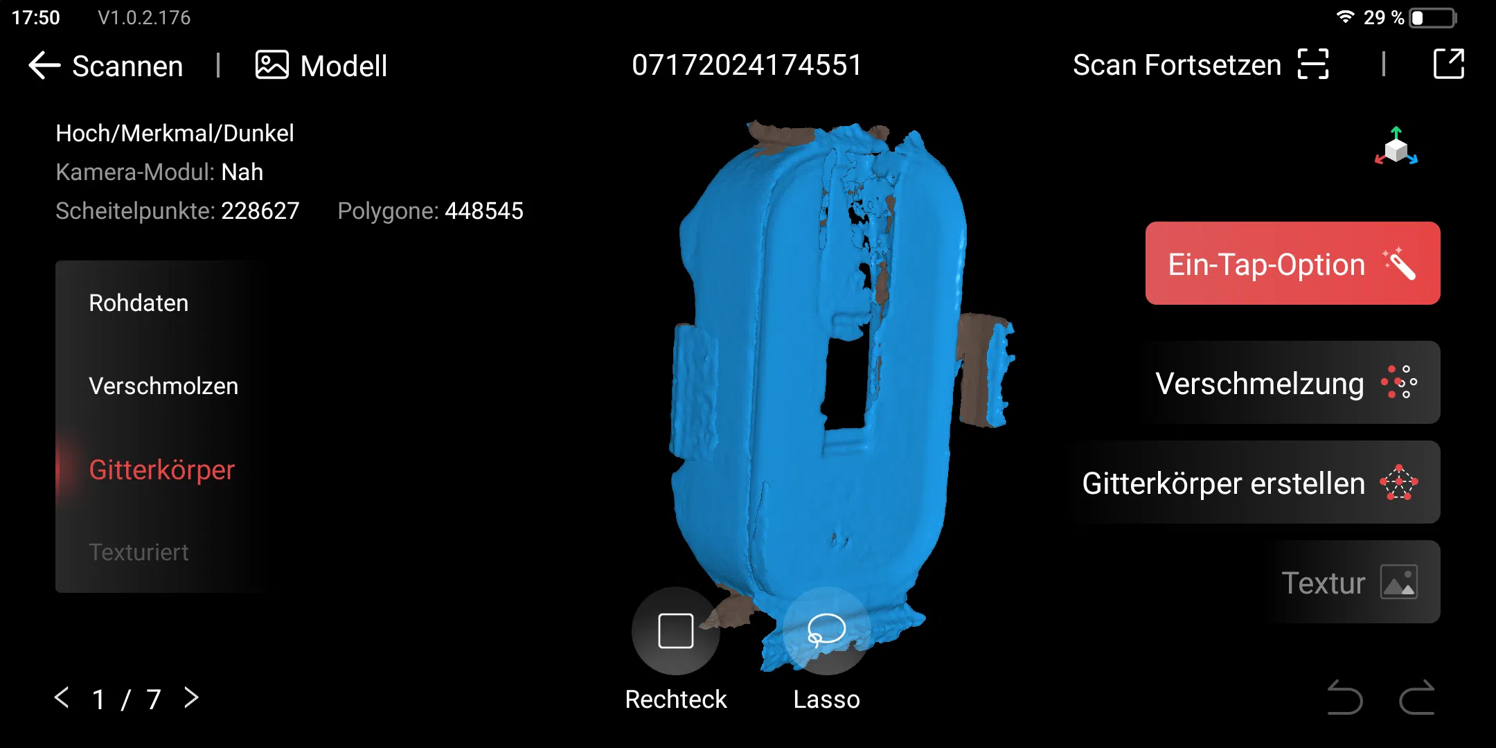 Revopoint Miraco One Tab Berarbeitung