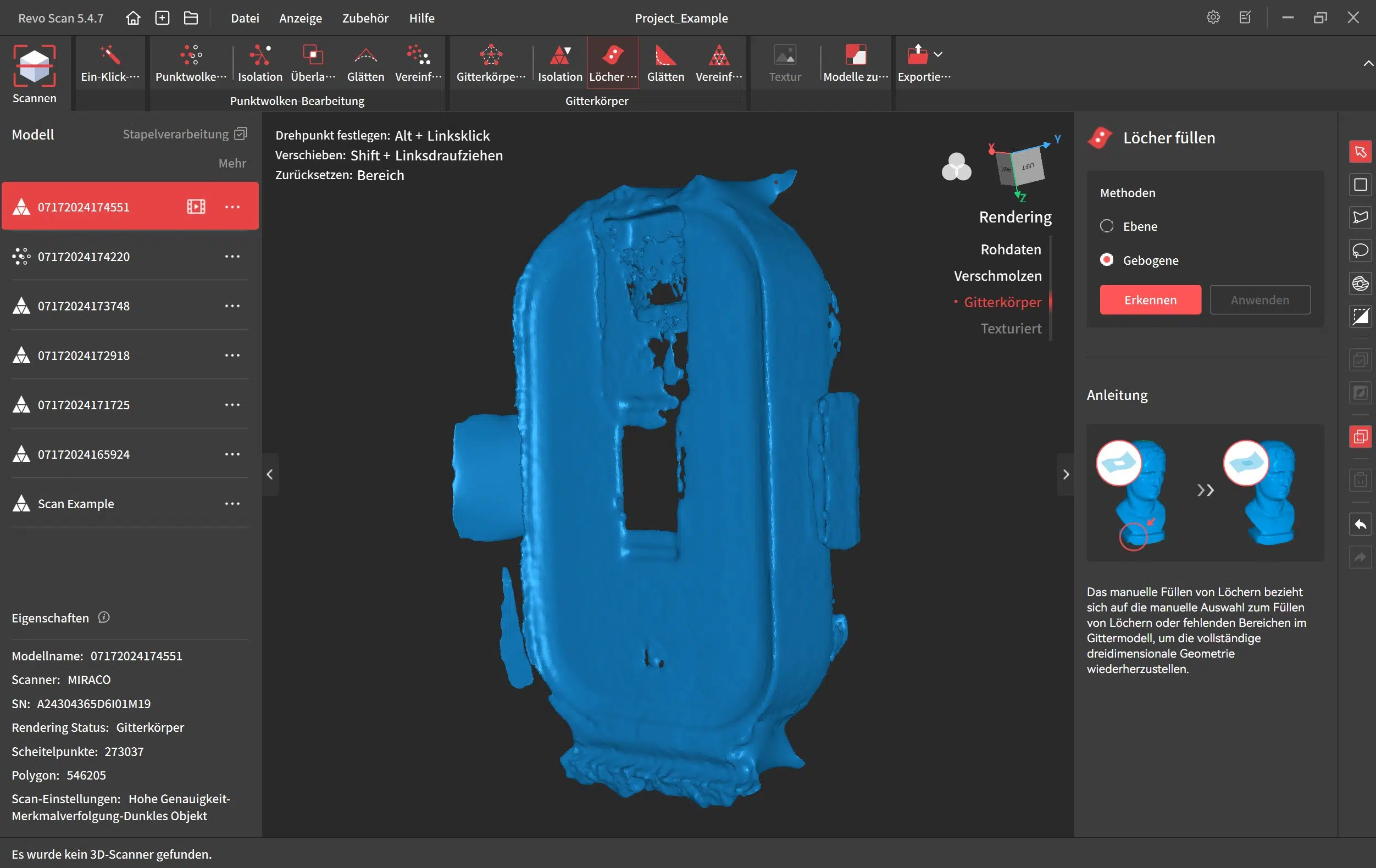 Revopoint Miraco Revo Scan 5 Halterung ohne Scanspray