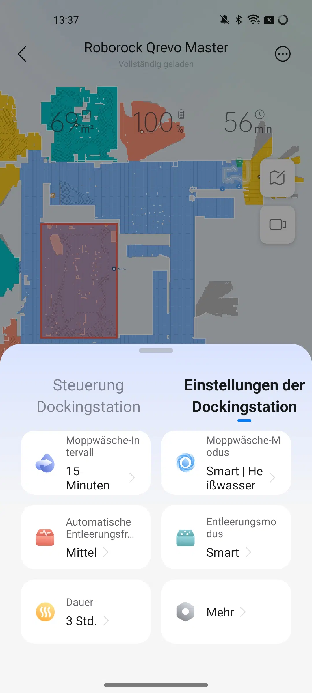 Roborock Q Revo Master Dockingstation Einstellungen