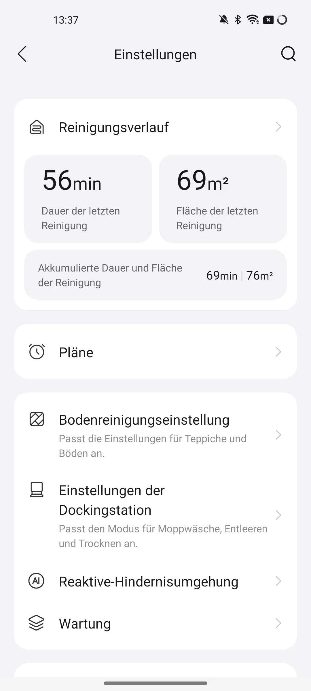 Roborock Q Revo Master Einstellungen