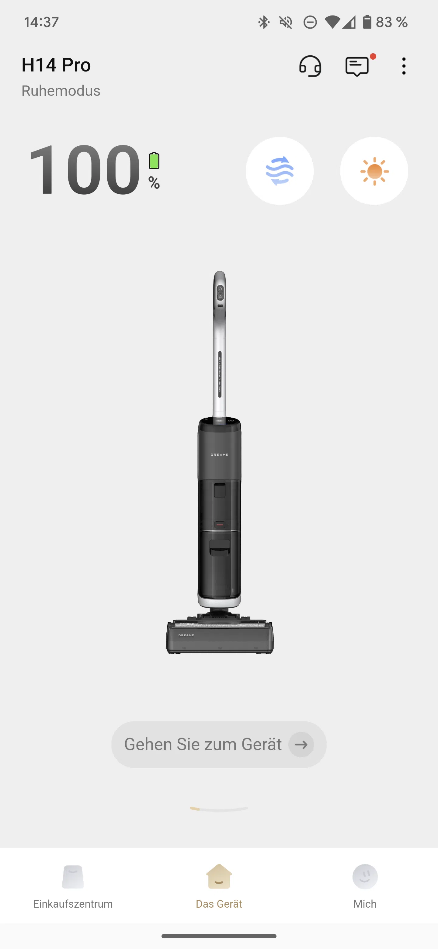 Dreame H14 Pro Appuebersicht