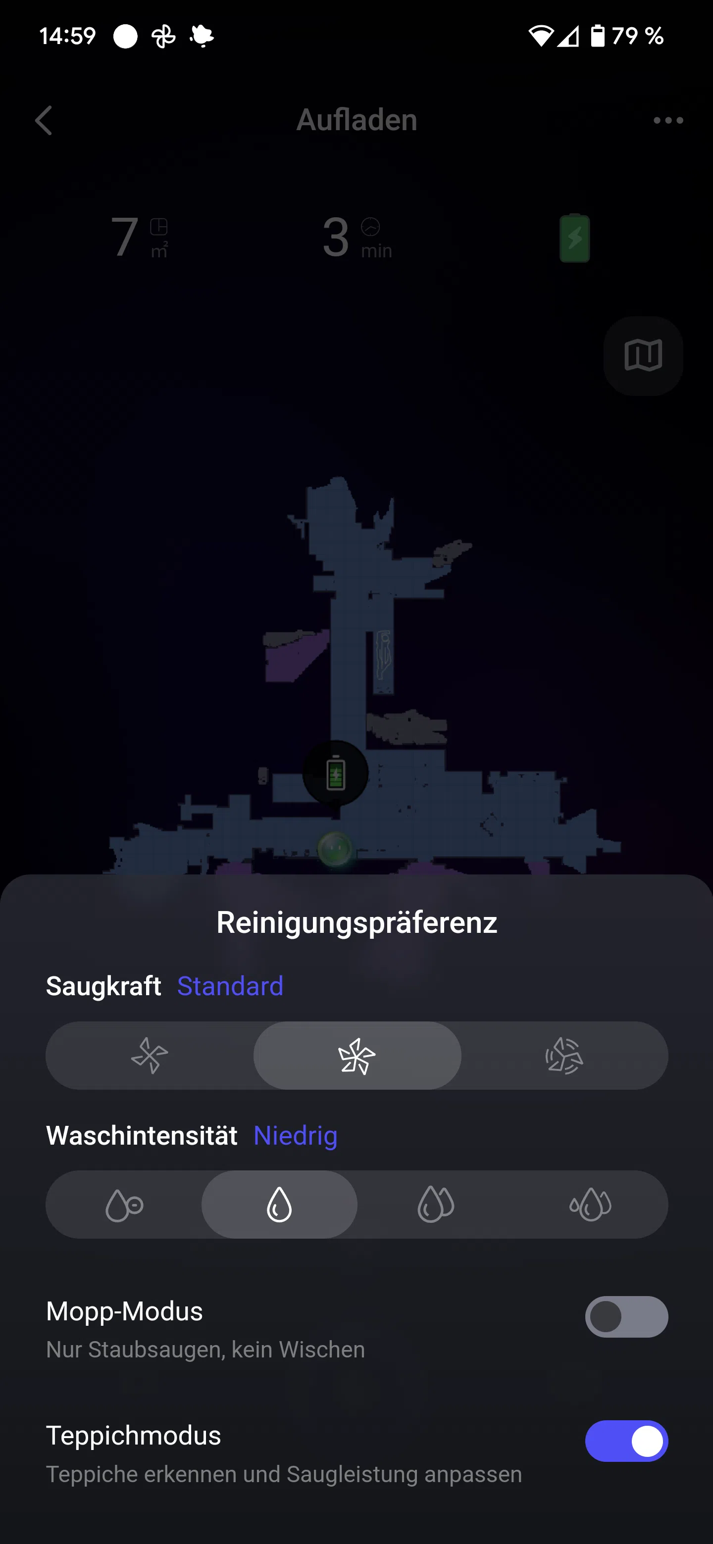Eureka E20 Plus Saugroboter App Reinigungseinstellungen