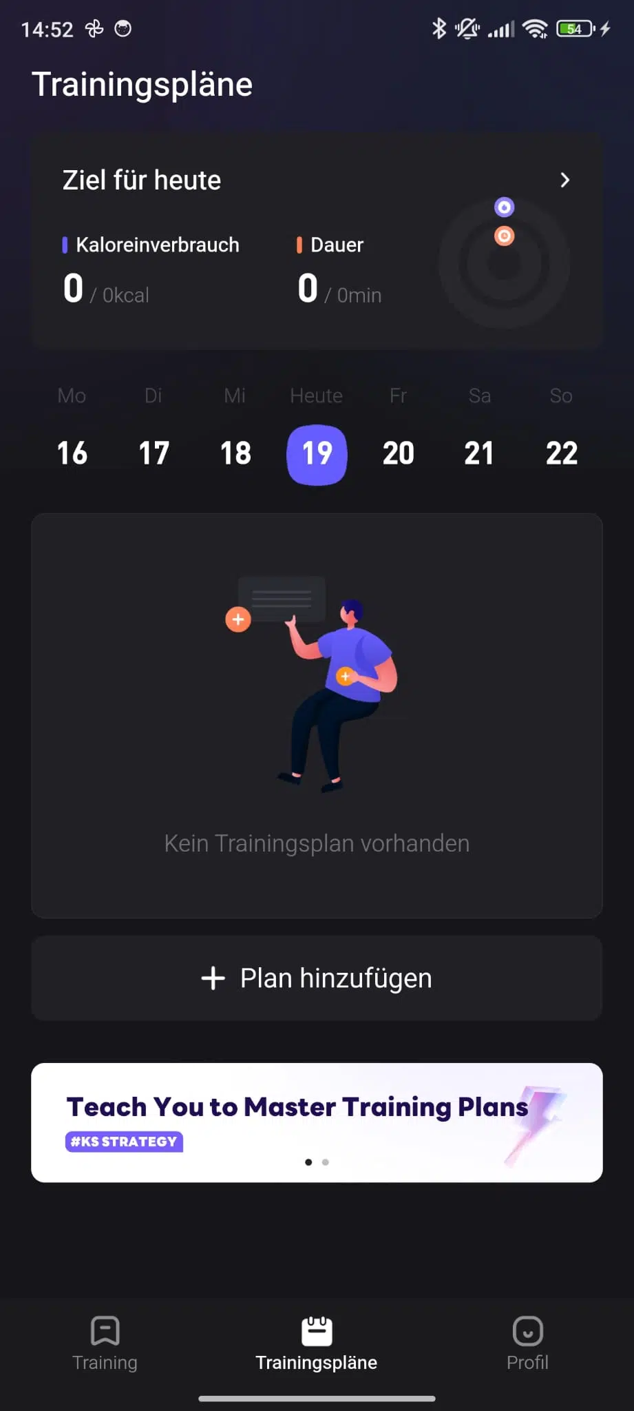 Kingsmith KS Fit App Kalender