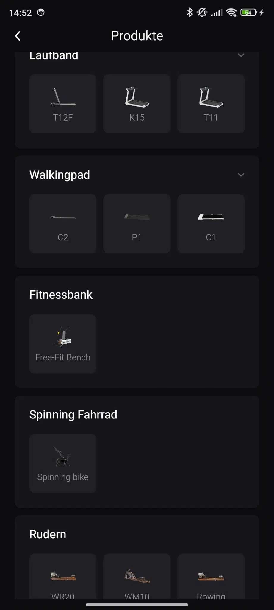 Kingsmith KS Fit App Produkte