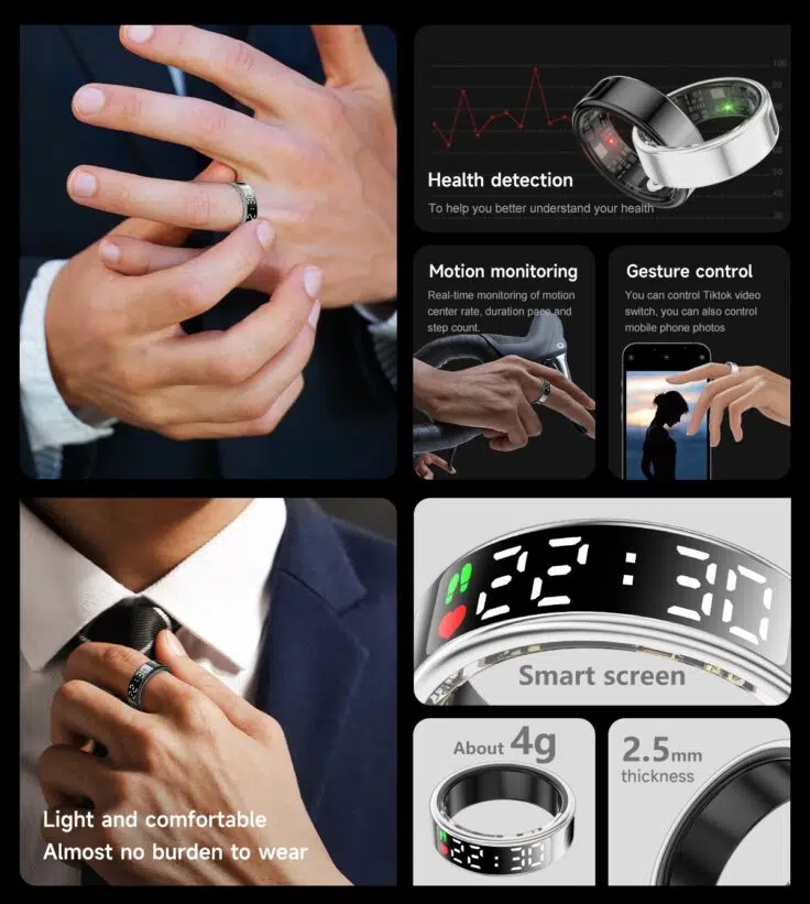 LOZLTX Smartring - Sport Smart Ring Für Fitness Tracking