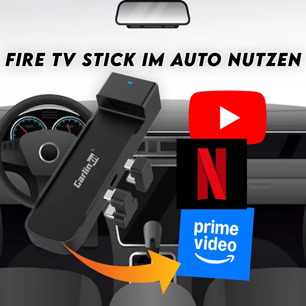 Carlinkit FireDrive Link / CarTV Adapter Fire TV Stick-Konverter für