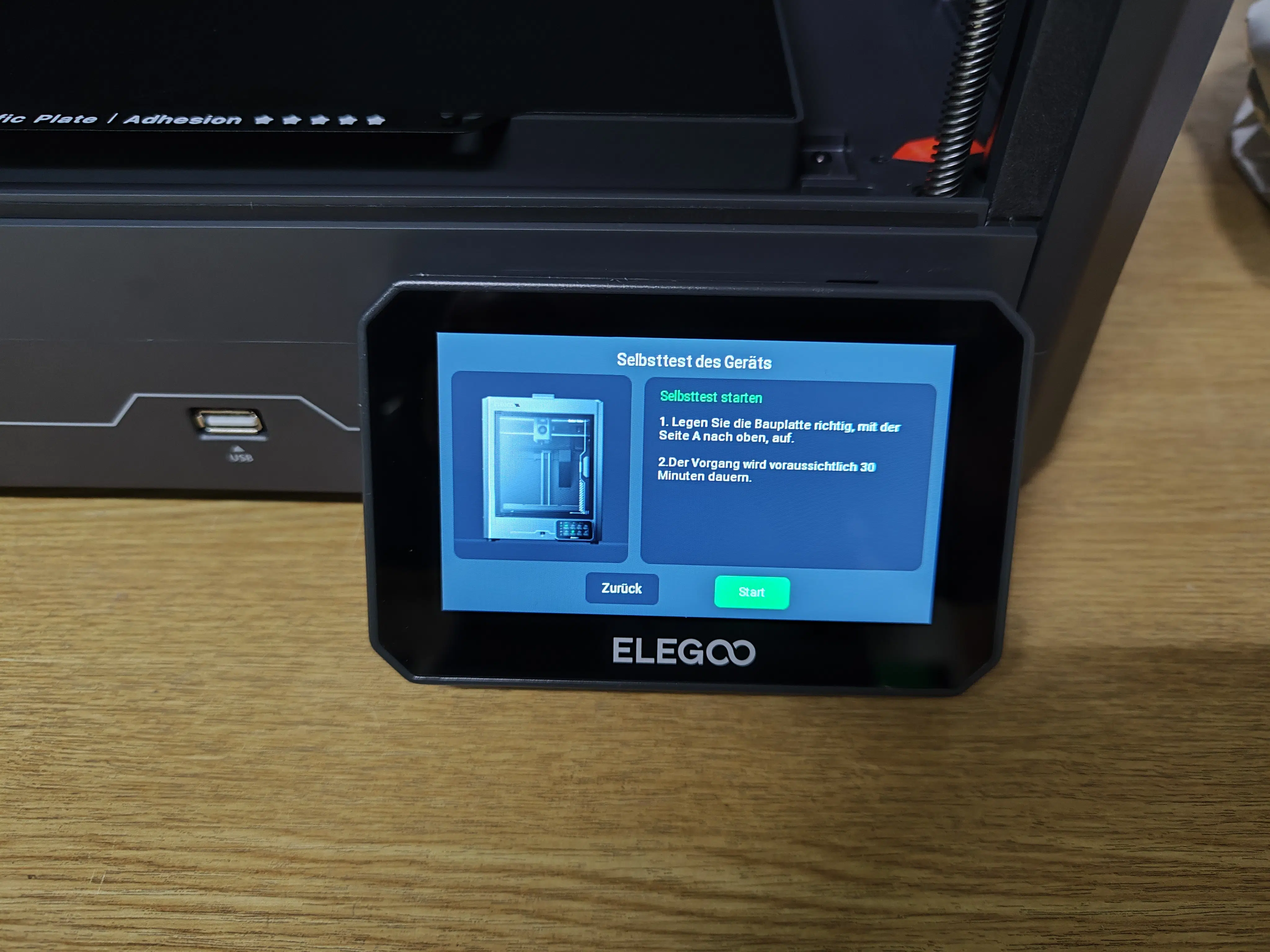 ELEGOO Centauri Carbon Selbsttest Start