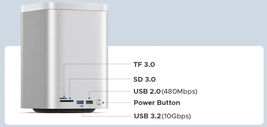 ORICO MiniTower  Anschluesse vorne