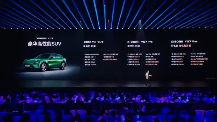 Xiaomi YU7 E Auto YU7 Pro YU7 Max Vergleich