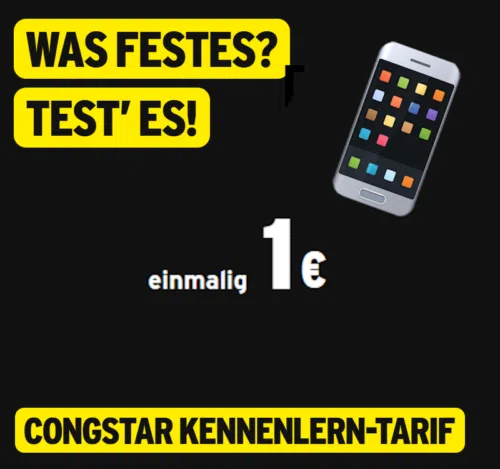 Tarif-Knaller 🧨 1 Monat 50 GB Telekom 5G Allnet-Flat für nur 1€ bei congstar (endet automatisch)